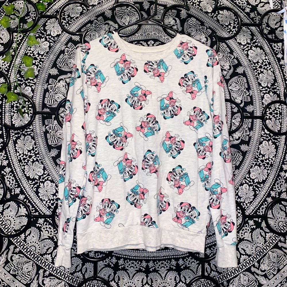 Mickey and Minnie Mouse Disney brand crewneck sweater